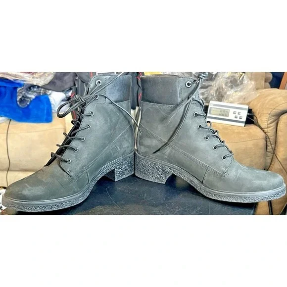 Timberland Women's Brinda Lace-Up Boot Size 9 Black Nubuck Leather (A3660) - Picture 9 of 11
